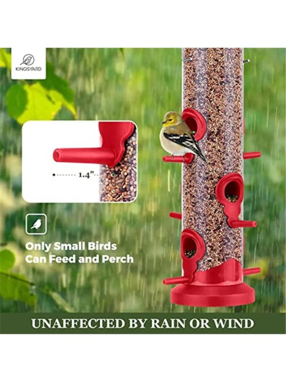 New 2 Pack Tube Bird Feeders for Outdoors Hanging, Premium Hard Plastic